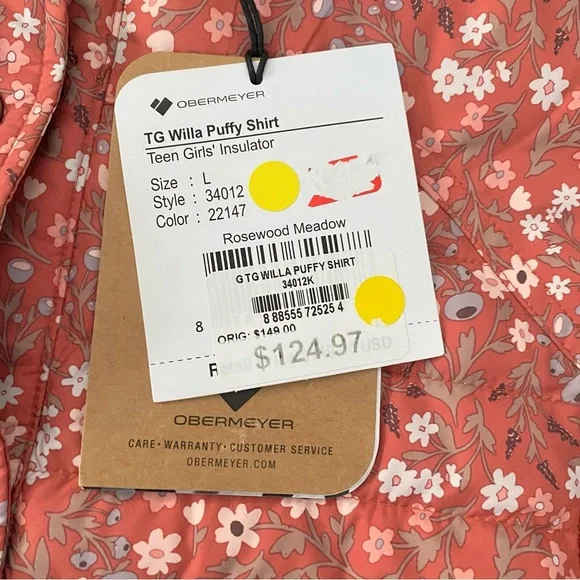 Obermeyer Willa Puffy Shirt Sz L 14/16